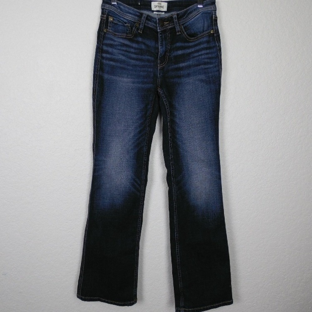 Shyanne Life Womens Jeans Bootcut Blue Wash Size 31 Short Stretch Denim‎